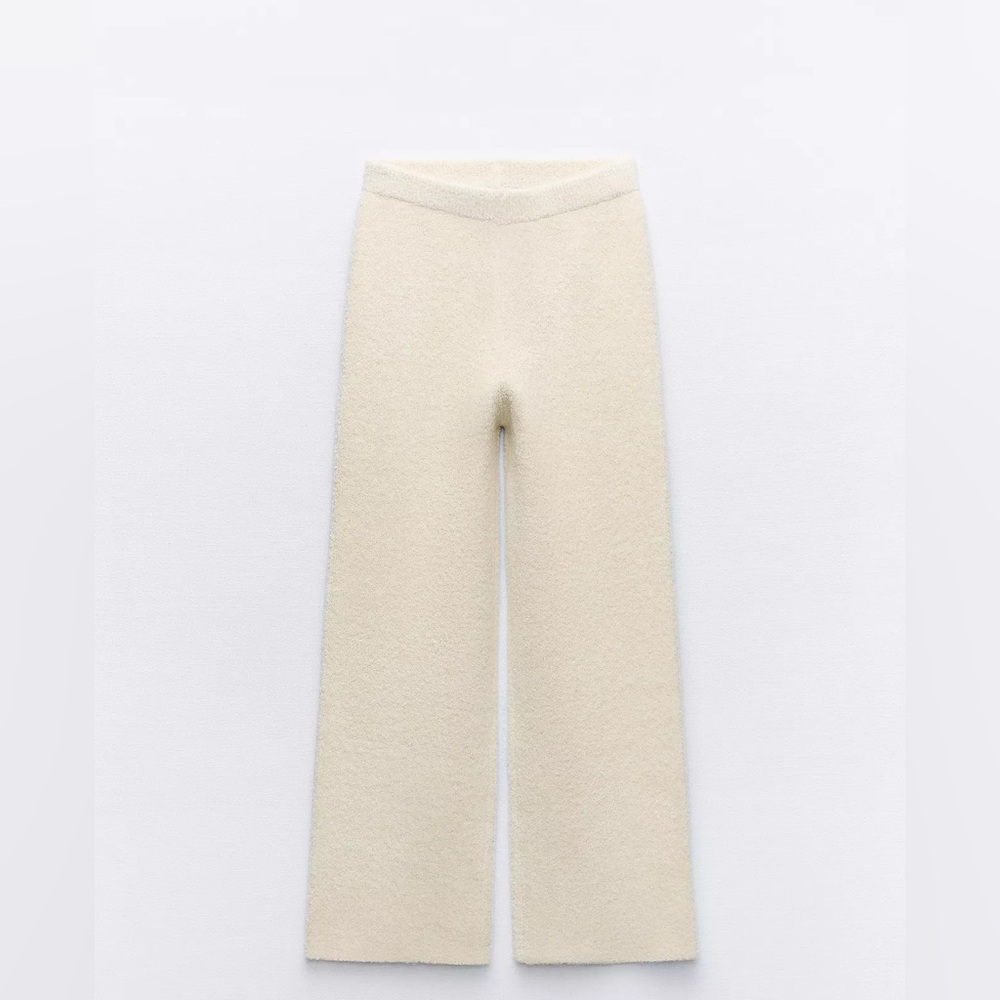 Zara soft knit pants with metallic thread